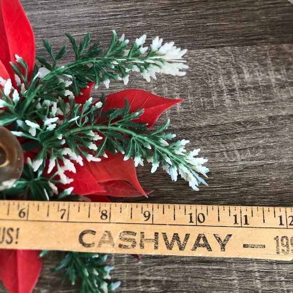 Vtg Faux Poinsettia Suction Cup Window Decor - Picture 6 of 8